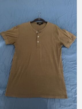 VTG 90s RRL Ralph Lauren "Three Star" Henley | 1993 Era | Faded Olive | Medium